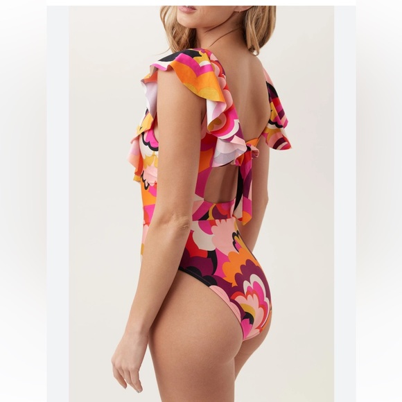 NWT TRINA TURK Fan Faire Plunge One Piece Swimsu - Picture 6 of 15